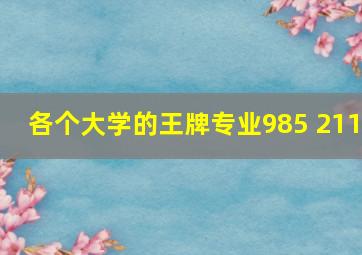 各个大学的王牌专业985 211